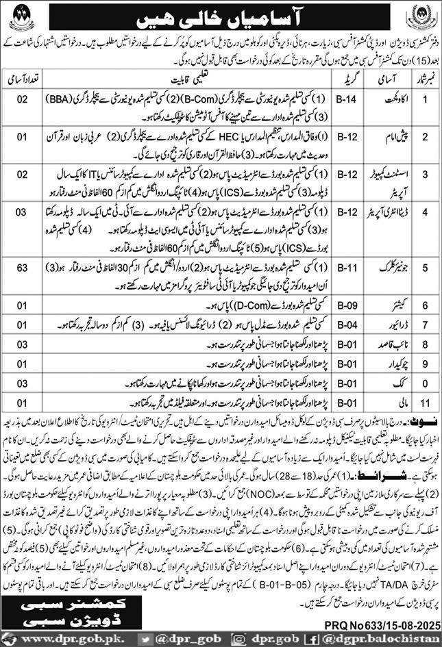 Deputy Commissioner District Office Jobs 2025 Latest Advertisement