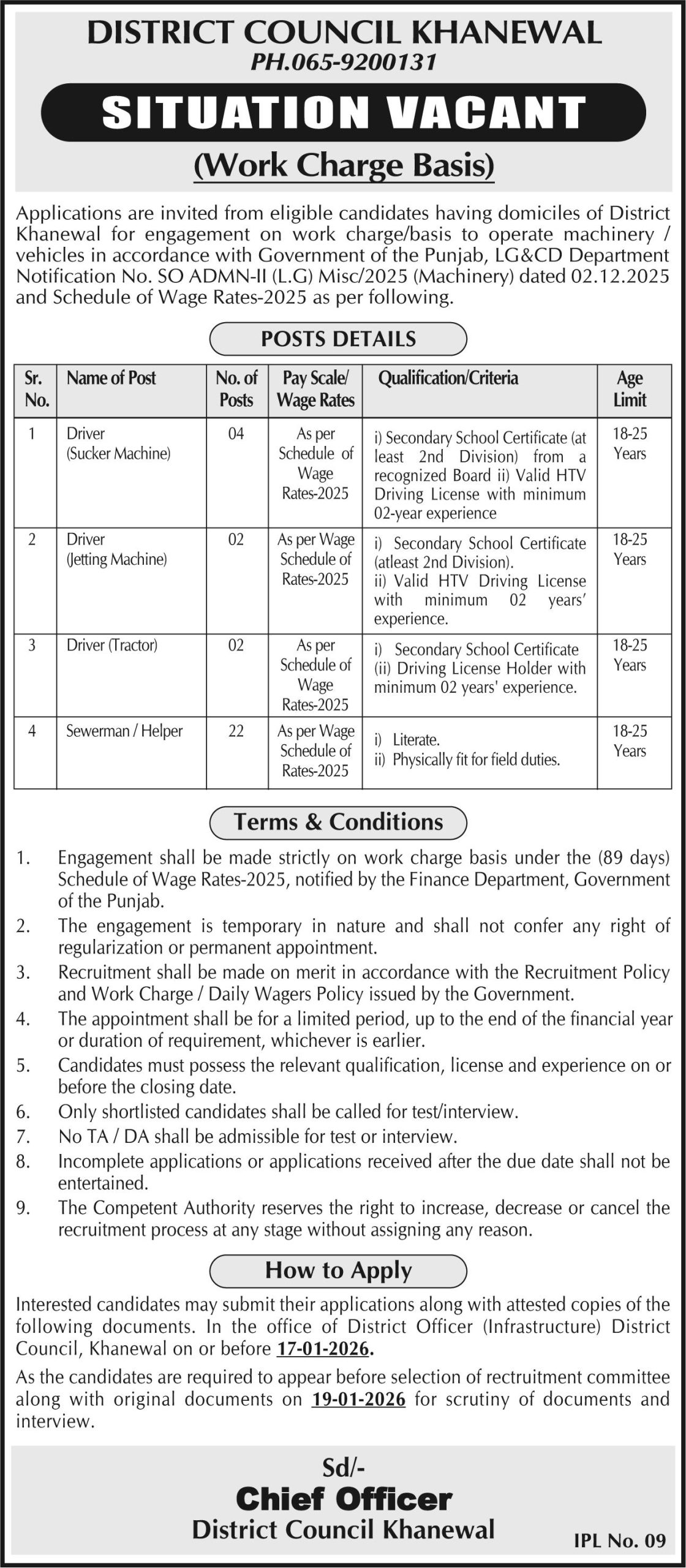 District Council Management Jobs 2026 Latest Advertisement